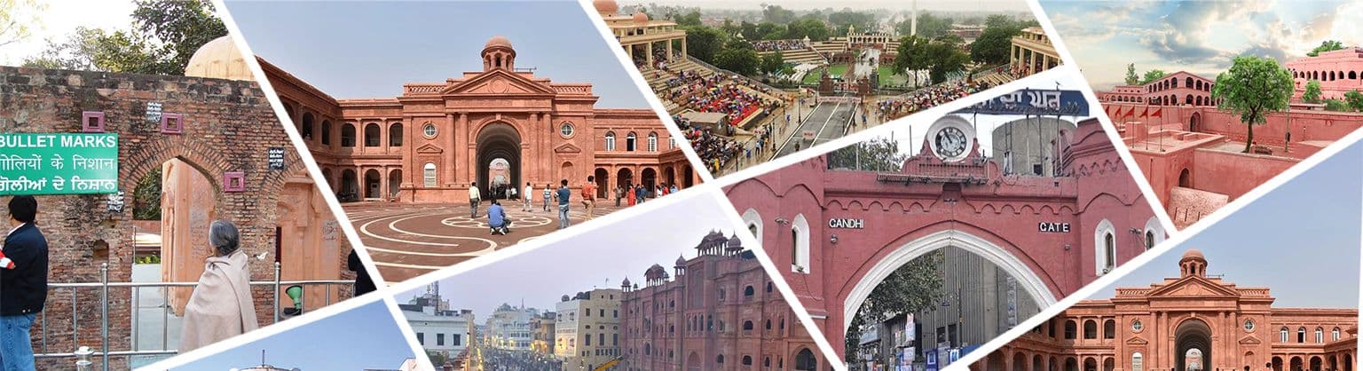 Famous places of Amritsar in a collage